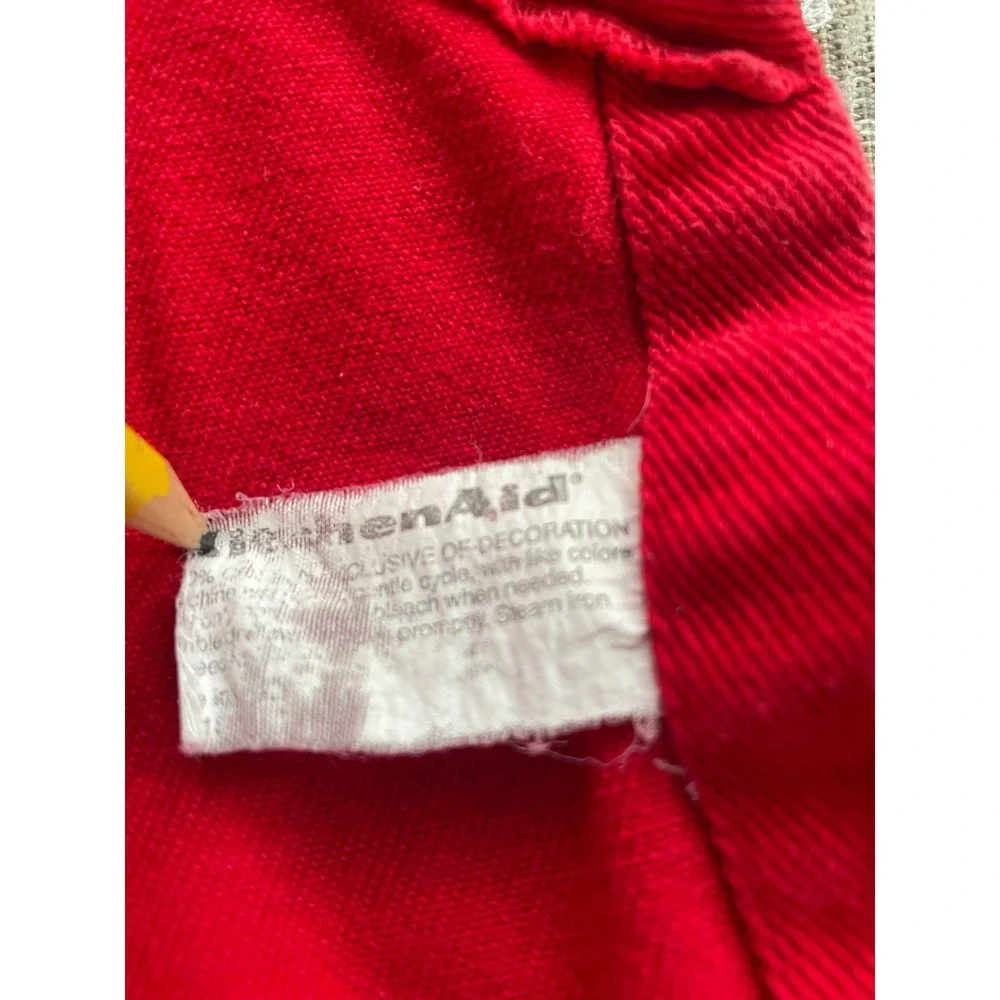 KitchenAid Bib Apron Unisex One Size Red Excellent Embroidered Logo Pockets‎